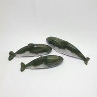 Translucent Green and White Jadeite "Dolphins Family" Ornament (JAM000252) 2
