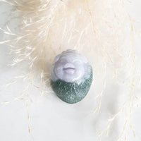 Translucent Lavender and Green Jadeite "Miss Piggy on Giant Cabbage" Pendant (JAM000289) 1