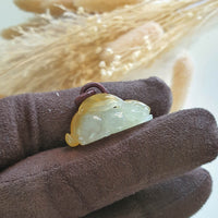 Translucent Icy Yellow Jadeite "Prosperity Rabbit" Pendant (JAM000724) 4