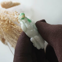 Translucent Apple Green on Snow "Auspicious Goat with Ruyi" Pendant (JAM000750) 7