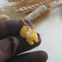 Translucent Brilliant Yellow Jadeite "Ox of Wealth" Pendant (JAM000785) 1