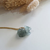Good Translucency Icy Black Jadeite "Ox of Wealth" Pendant (JAM000789) 2