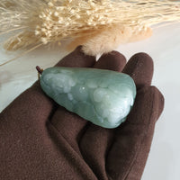 Translucent Icy Green Jadeite "Smiley Piglets in Giant Cabbage" (JAM000839) 4