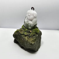 Translucent White and Green Jadeite "Smiley Piglet on Giant Cabbage" (JAM000840) 3