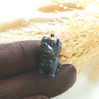 Black Jadeite "Frenchie Pug" Pendant (JAM000858) 3