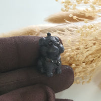 Black Jadeite "Frenchie Pug" Pendant (JAM000858) 4