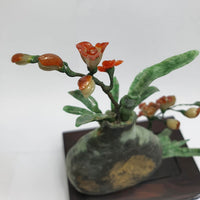 Translucent Icy Orangey Red Jadeite "Orchid Éternelle" Ornament (JAM000862) 8