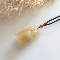 Good Translucency Icy Yellow "Auspicious Wealth Pixiu" Pendant (JAB004558) 6