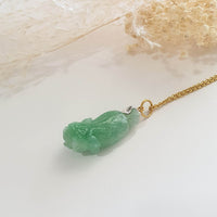 Translucent Icy Apple Green Jadeite “Auspicious Cabbage” Pendant (SJB002735) 1