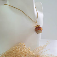Translucent Icy Orange Red Jadeite "Memento Mori" Pendant (SJB002921) 9