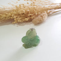 Translucent Icy Green Jadeite "Rabbit of Harmony" Pendant (SJB003008) 1