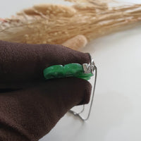 Good Translucency Icy Brilliant Green Jadeite “Eternity Knot” Pendant (SJB003584) 4