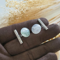 Highly Translucent Icy and Icy Green Jadeite Cufflinks (SJC000408) 3