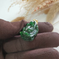 Translucent Icy Green Jadeite “Dragon’s Gaze” Pendant (SJD000325) 4