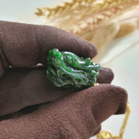 Translucent Icy Green Jadeite “Dragon’s Gaze” Pendant (SJD000325) 7