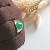 Translucent Brilliant Icy Green Jadeite Cabochon Ring (SJD000798) 7
