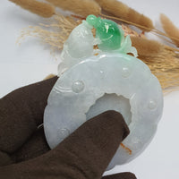 Translucent Icy with Apple Green Jadeite “Harmony within Abundance” Ornament (SJK000089) 5
