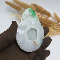 Translucent Icy with Apple Green Jadeite “Harmony within Abundance” Ornament (SJK000089) 6