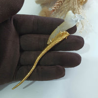 Highly Translucent Icy and Yellow Jadeite “Golden Phoenix” Hairpin (SJK000274) 7