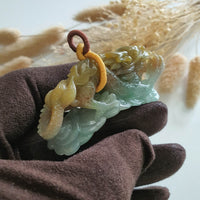 Translucent Tri-colour Jadeite "Celestial Dragon” Pendant (SJK000441) 7