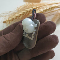 Translucent White Nephrite Monolith “Laughing Buddha” Pendant (SNJ000312) 2