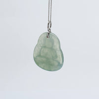 Highly Translucent Bluish Green Jadeite "Amitabha Buddha" Pendant 2