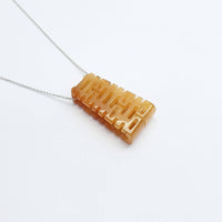 Translucent Brilliant Orangey Jadeite "Double Happiness" Pendant 4