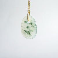 Highly Translucent Icy and Bluish Green Jadeite "Icy Money Bag" Pendant (JAB001283) 3