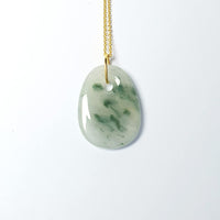 Highly Translucent Icy and Bluish Green Jadeite "Icy Money Bag" Pendant (JAB001283) 1