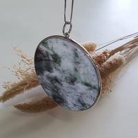 Highly Translucent Icy Black with Green Jadeite "The Ink Painting" Pendant (JAB006264) 3