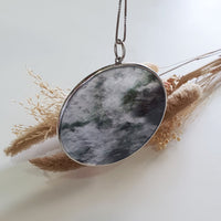 Highly Translucent Icy Black with Green Jadeite "The Ink Painting" Pendant (JAB006264) 6
