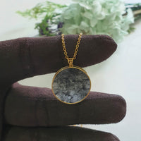 Translucent Icy Black Jadeite "Disc Shape" Pendant (JAB006359) 1