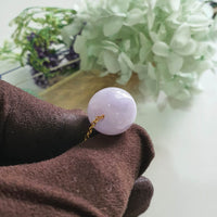 Translucent Bright Lavender Jadeite “Barrel” Pendant (JAB004414)