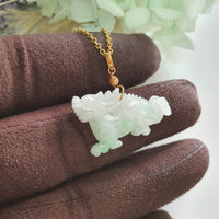 Translucent Green Jadeite "Auspicious Dragon” Pendant (JAB006621)
