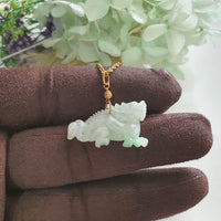 Translucent Green Jadeite "Auspicious Dragon” Pendant (JAB006621)