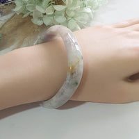 Translucent Pastel Multicolour Jadeite “Autumn's Painted Landscape” Bangle (JAC003518)