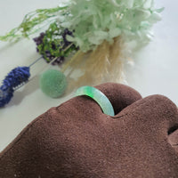 Good Translucency Icy Green Jadeite “Emerald Mist” Abacus Ring (JAD001501)