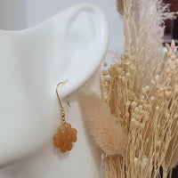 Translucent Icy Brilliant Orange Jadeite "Eternity" Dangling Earrings (JAA001037) 5