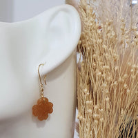 Translucent Icy Brilliant Orange Jadeite "Eternity" Dangling Earrings (JAA001037) 6