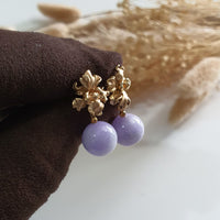 Translucent Brilliant Lavender Jadeite “Miss Joaquim” Earrings (JAA001068) 2