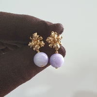 Translucent Brilliant Lavender Jadeite “Miss Joaquim” Earrings (JAA001068) 3