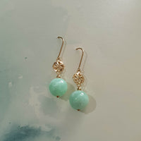 Translucent Apple Green Jadeite “Lucky Clover” Earrings (JAA001076) 6