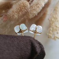 Highly Translucent Icy and Icy Green Jadeite “Meadow Beauty” Pierced Earrings (JAA001093) 4