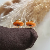 Translucent Brilliant Orange Jadeite "Cherry Garden" Earrings (JAA001329) 4