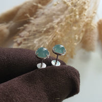 Highly Translucent Icy Blue Jadeite “Cupcakes” Earrings (JAA001331) 5