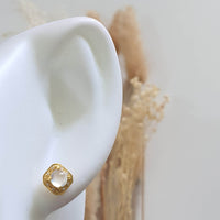 Highly Translucent Icy Jadeite Cabochon Earrings (JAA001410) 6