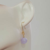 Translucent Lavender Jadeite “Clover’s Love” Earrings (JAA001471) 5