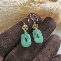 Translucent Green Jadeite “Lucky Clover” Earrings (JAA001479) 3