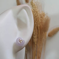 Translucent Icy Lavender Jadeite “Diamonds Trio” Earrings (JAA001865) 7
