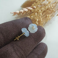 Good Translucency Icy Lavender Jadeite “Cherry Blossom” Earrings (JAA001968) 3